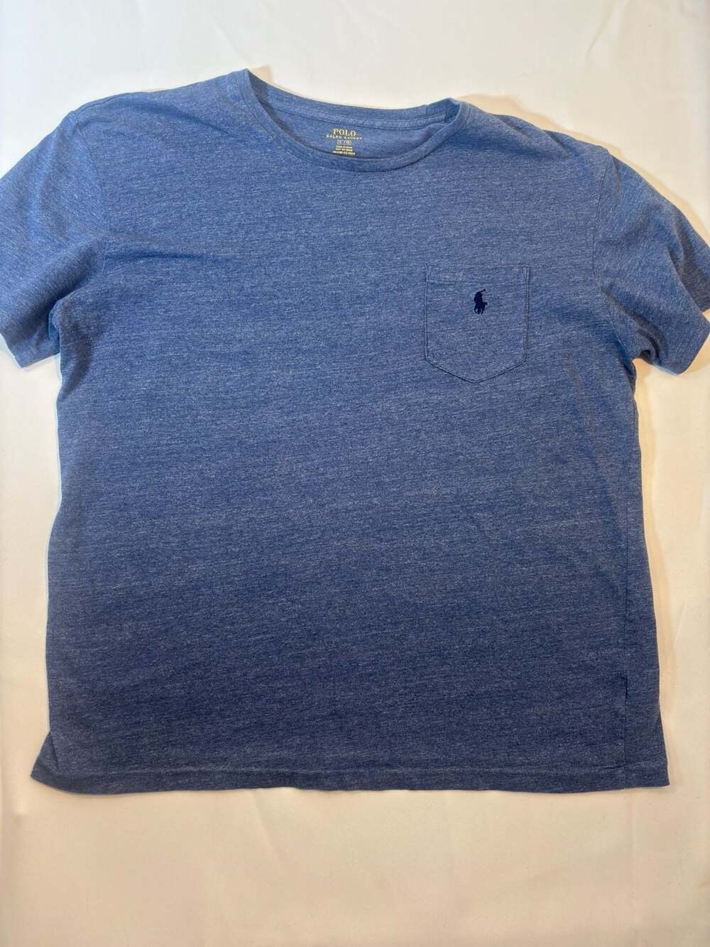 Polo Ralph Lauren Blue Heathered Pocket T-Shirt Size L